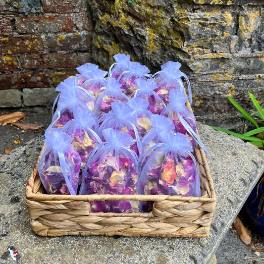 Basket of confetti bags